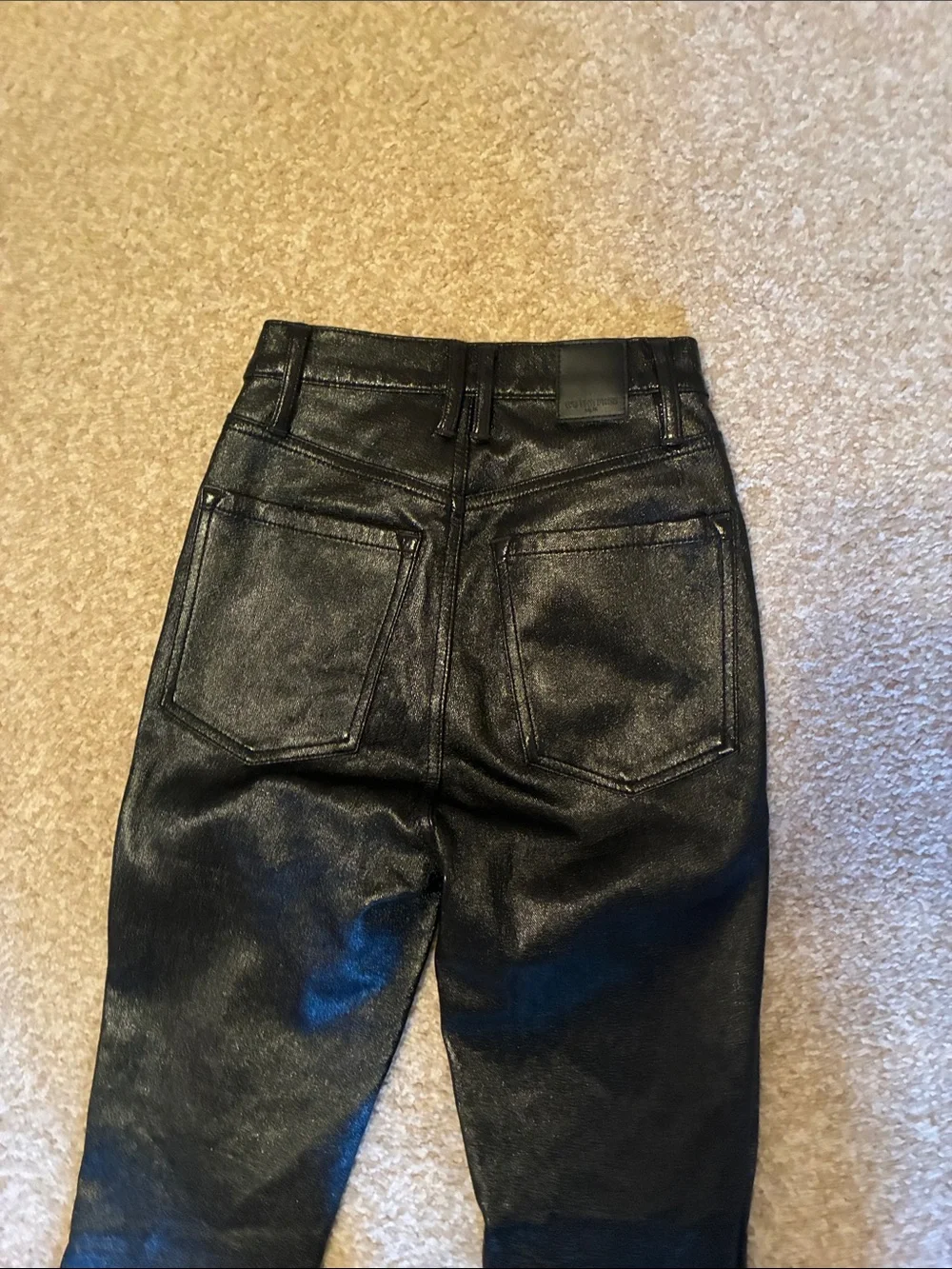 Free People Phoenix Coated Skinny Jeans Black Sz 24